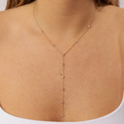 Pendentif diamants naturels ronds 0.44 carat or jaune Lidia
